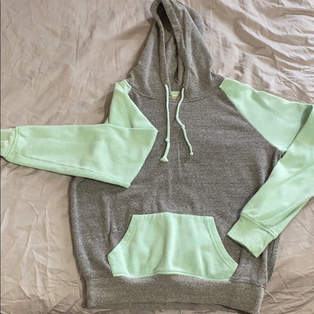 Gray/turquoise Hoodie